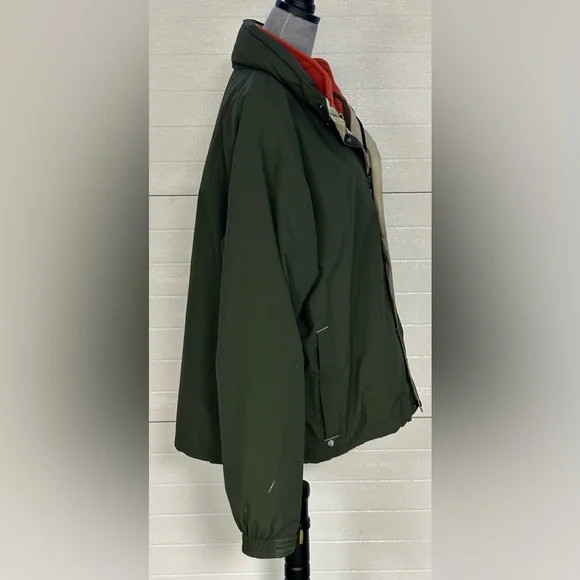 L L Bean Olive Green detachable fleece lined Men’s jacket 0BCY9 Sz 2XL - Picture 4 of 14